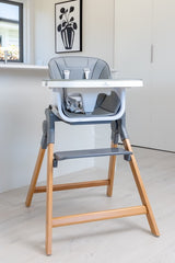 The MOOSE Frankie Foldable HighChair (Grey) with FREE Silicone Feeding Set